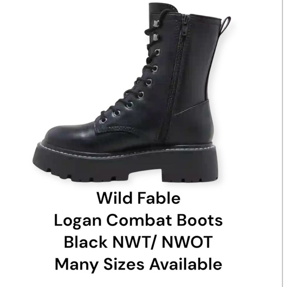 NWT Wild Fable Women’s Logan Lug Combat Boots Size 9.5 - Picture 1 of 8
